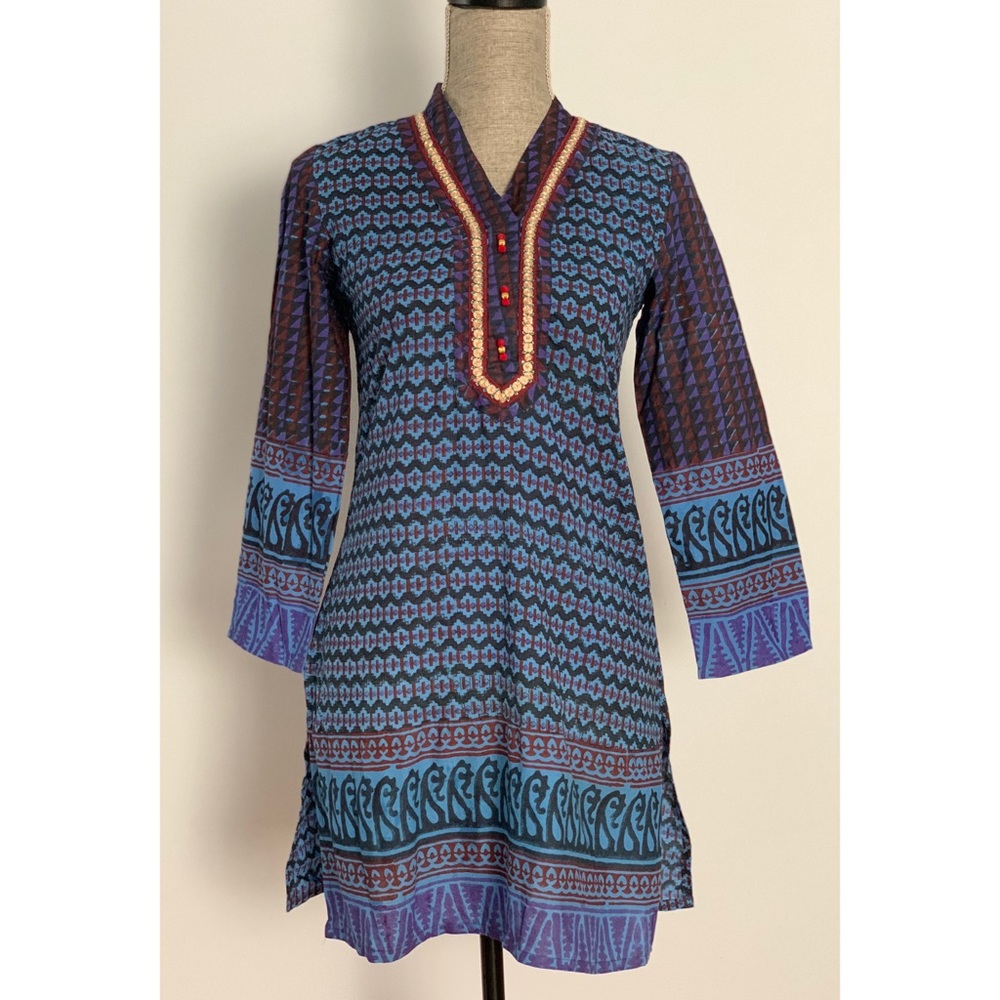 Global Desi Long Sleeve Tunic (Blue, Purple, Red)